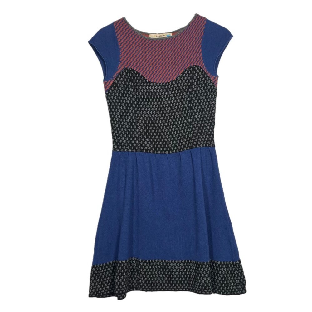 Anthropologie Sparrow Mixed Media Lightweight Short Sleeve Sweater Dress Size XS